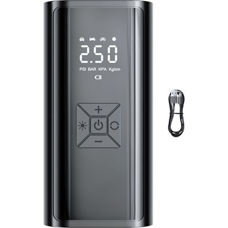 Gonfleur de pneu sans fil portable 150 PSI, manomètre, écran LED, lampe, arrêt automatique pour voiture moto ballon