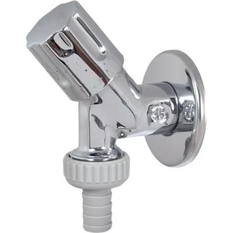 JS Valvola a squadra per apparecchi, raccordo per tubo flessibile, maniglia di design, DN15, 1/2'', lucido e cromato, 0071351550001