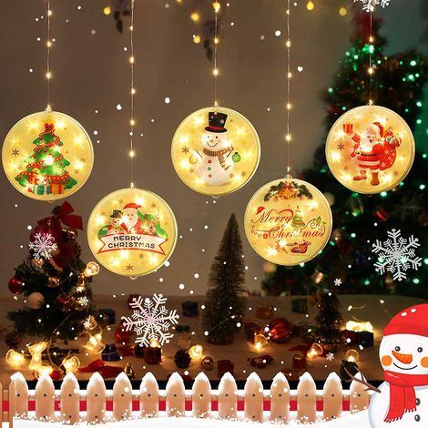 christmas Curtain Lights 1.5m Led 3d Pendants Christmas Patterns Usb Christmas Lighting Indoor Decoration Led String Lights For Balcony Terrace Wi (1/4)