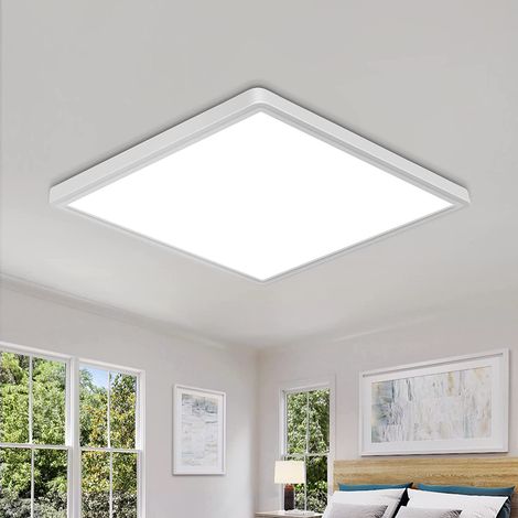 GOECO LED Ceiling Light, 24W 2700LM IP45 Waterproof Ceiling Light, Modern Slim 6500K Cool White Ceiling Light for Bathroom, Living Room, Bedroom, Kitchen, Balcony 30X30cm