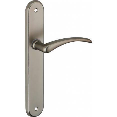 THIRARD - Ensemble de poignées pour porte intérieure Selene sans trou, entr'axes 195mm, nickelé satiné - SP (1/2)