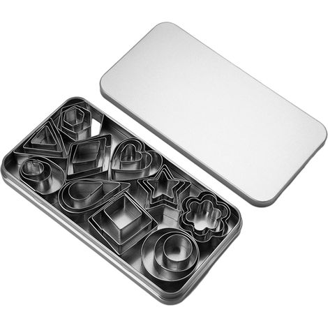 Emporte-pièce Géométrique - Ensemble Mini Hexagonal Carré Cœur Triangle Rond - Acier Inoxydable 430 - Pour Biscuits Gâteaux et Œufs - Lot de 6 (1/5)