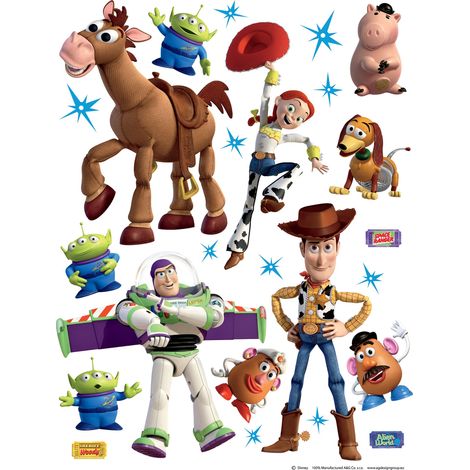 sticker mural Toy Story marron, blanc et violet - Disney