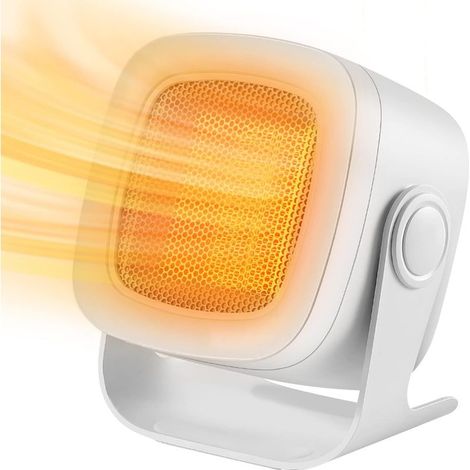 Quiet Electric Fan Heater, Mini Fan, Fast and Safe Heating with Overheat Protection, Bathroom, Home, Office, White (1/5)