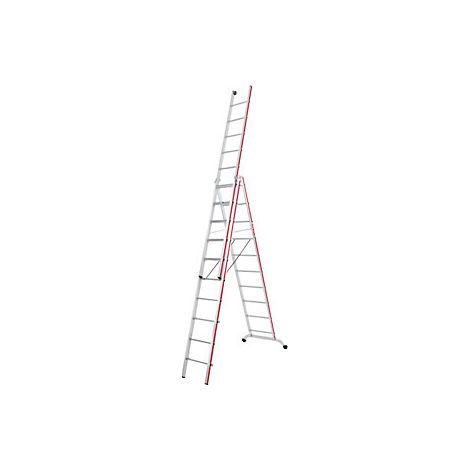 Escalera multiusos de aluminio  modelo industrial con cabezal