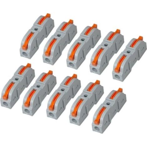 Lot de 10 Connecteurs Levier PCT-221 – Bornes Raccordement Rapide Câbles Électriques (1/5)