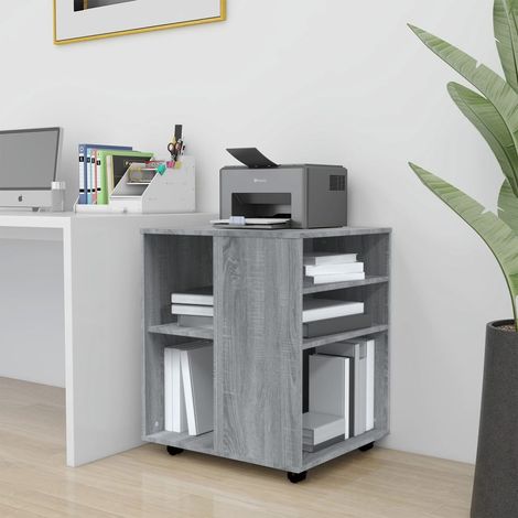 Armoire roulante-Meuble de rangement mobile Sonoma gris 60x53x72 cm Bois d'ingénierie 400252 (1/5)