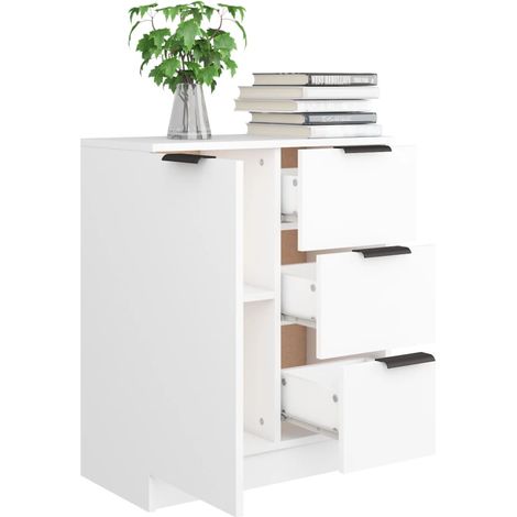 Buffet Blanc 60x30x70 Bois d'ingénierie (1/5)