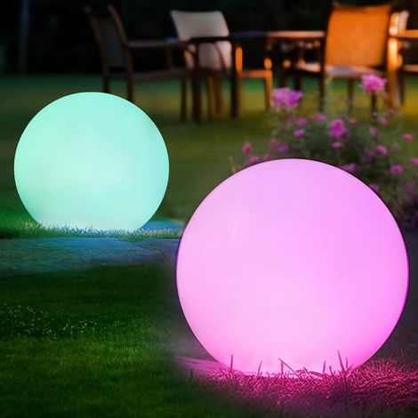2PCS RGB Lampe Solaire pour Jardin D'Extérieur, Lumineuse Exterieure 30CM Boule, IP66 Kit Eclairage Solaire à Intensité Variable Decoration Terrasse Exterieur, Jardin, Balcon, Décoration de Chambre (1/5)
