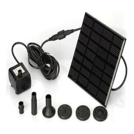 FENOPLASTICA7V 1.2W Pompe Solaire Pour Fontaine, Pompe à Eau Solaire avec 6 Buses Kit de Fontaine Submersible sans Brosse,11x11cm,Longueur de ligne 3m (1/5)