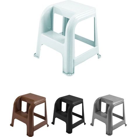 Taburete con escalón de Plástico Multiusos y Resistente – Asiento Elevador dos Peldaños