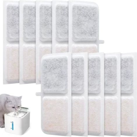 Filtre Fontaine Eau Chat, pour 10 Filtre Fontaine Eau Chat Catit, Filtre Fontaine Chat, Filtre avec résine activée Filtre Fontaine a Eau Chat