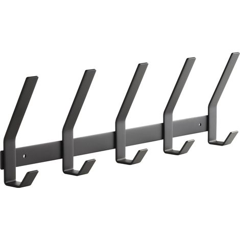 SOTECH Blackline ALBA schwarz pulverbeschichtet Hakenleiste groß 450 mm mit 5 Haken