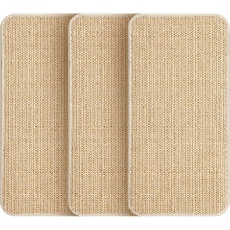 3 alfombrillas rascadoras para gatos, 50 x 25 cm, antideslizantes para sofá, aptas para paredes y esquinas, antiarañazos, protegen muebles y sofás (color madera) (1/5)