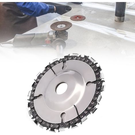 Disque à chaîne de 10 cm (4 pouces) à 22 dents pour meuleuse d'angle, accessoires pour le travail du bois, lame de scie à rainurer