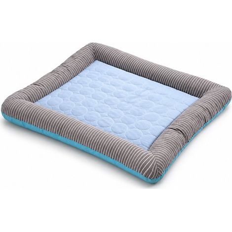 Alfombrilla refrescante autoenfriable 7658cm, Cómodo cojín refrescante cama transpirable laterales hielo Manta refrescante lavable gatos, Azul (1/5)