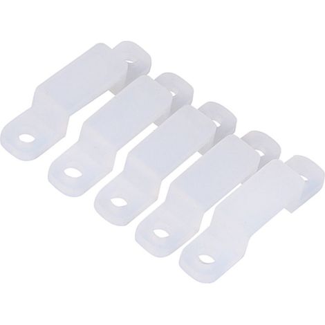 Clips de fixation en silicone de 12 mm pour le montage de bandes LED RGB 3528, 5050 et 1210 (100 pièces) (1/5)