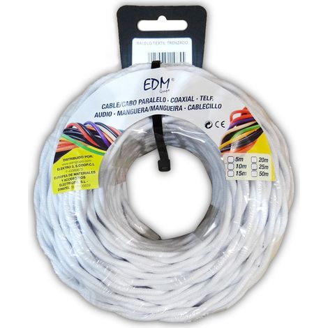 edm Cavo elettrico intrecciato bianco 3x2,5 mm 5 metri