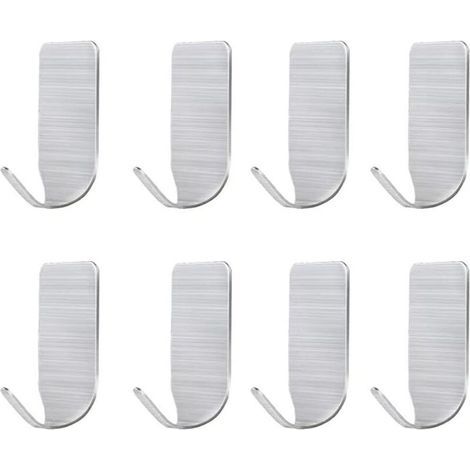 ZOLGINAH Selbstklebende Wandhaken, 8 selbstklebende Handtuchhaken ohne Bohren, Haken aus Edelstahl, für Küche, Bad, Schlafzimmer, Ankleidezimmer, Kleiderschrank... (1/5)