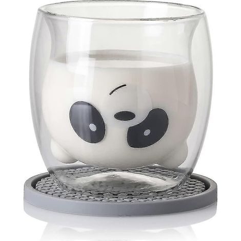 Tasses mignonnes, tasses en verre double, tasses transparentes, tasses en verre opalin, tasses transparentes (1/5)