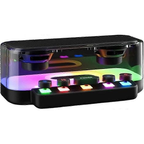 Enceinte sans fil portable avec éclairage RGB, double haut-parleur stéréo 5 W, étanchéité à la poussière IP54, Bluetooth 5.0, design compact de 20 cm pour la maison et l'extérieur (1/5)