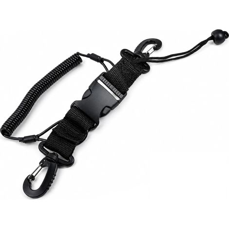 Sangle Plongee sous Marine Durable avec Clips Libération Rapide,Sangle Lampe Plongée,Extension Spirale150cm,Caméra sous-Marine,Escalade,Plongée sous Marine Et Activités Extérieures (1/5)