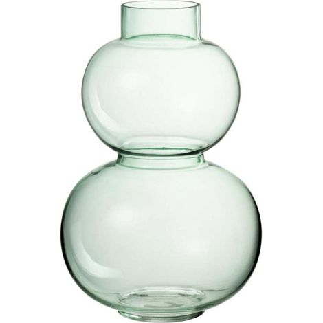 Vase Design en Verre "Boule" 28cm Vert