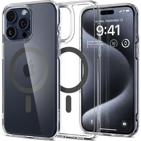 Funda de teléfono - bumper de teléfono Spigen Ultra Hybrid MagFit Funda para iPhone 15 Pro Max - Grafito (1/5)