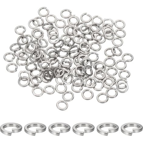 Rondelle Grower M3, Rondelles Grower Fendues En Acier Inoxydable 304 Pour Vis Boulons Voitures Machines De Construction Argent Lot De 120 (1/5)