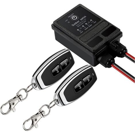 Commutateur à distance sans fil, commutateur à distance RF DC 12V/24V/48V/72V, relais 40A, faisceau de 328 pieds de long. (1/5)