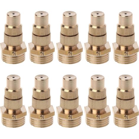 10pcs Garden Irrigation Brass Adjustable Spray Misting Nozzles Spray High Atomization Misting Nozzles for Irrigation Tool Multicolor (1/3)