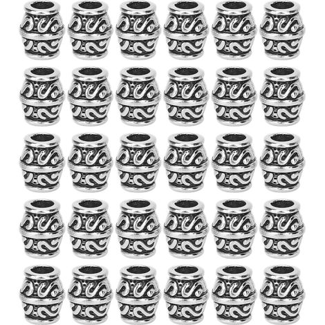 30 perles à barbe DIY rétro, pinces à cheveux et accessoires pour tresses, décoration de bracelet et coiffure. (1/5)