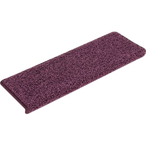 Tapis d'escalier 15 pcs,Marches d'escalier 65 x 21 x 4 cm Violet foncé Bord rectangulaire CFW424603 (1/5)