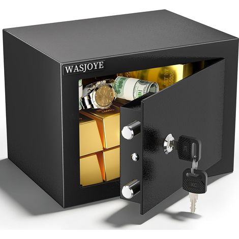 23 17 17cm Mini Coffre Fort, 6.6L Petit Coffre Fort Coffre Fort Serrure à clé de Sécurité - pour la maison, L'argent, de documents, de bijoux, de passeports (1/5)