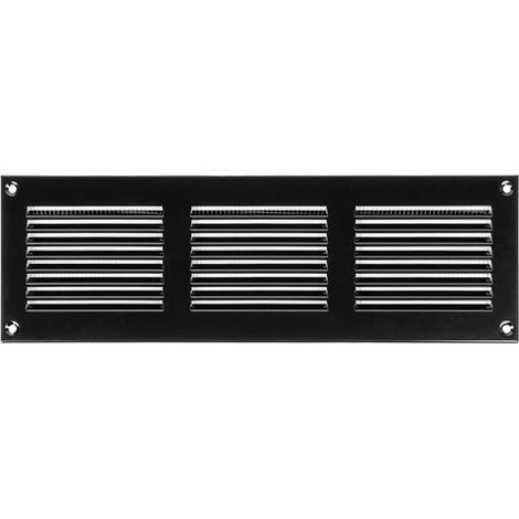 300mm x 100mm Black Mesh Ventilation Grille for Heating, Cooling (1/5)