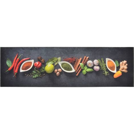 Maison Exclusive - Küchenteppich Waschbar Gewürze 45x150 cm Samt (1/5)