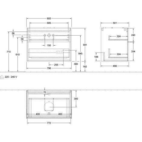 Villeroy & Boch G75100HJ Meuble sous lavabo Finion G75