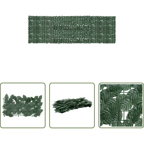 vidaXL Garten-Sichtschutz - Balkon-Sichtschutz mit Dunkelgrünen Blättern 500x150 cm (1/5)
