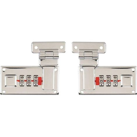 2 Pièces Moraillon de Boîte à Outils, Moraillons de Valise à Bagages Avec Serrure à Combinaison, Combinaison de Remplacement à 3 Chiffres(Argenté Couleur)