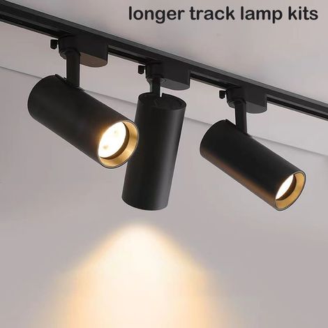 LED Schienensystem 4er Set Warmweiß, Komplettset mit 4 Spots, Schienen und Verbindern für Wohnraum