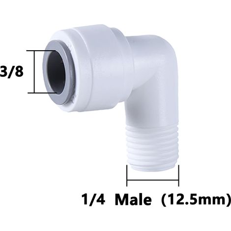 (10 pièces) Coude pour filtre à osmose inverse, filetage mâle/femelle 90°, 1/4" et 3/8", raccord rapide pour aquarium. (1/5)