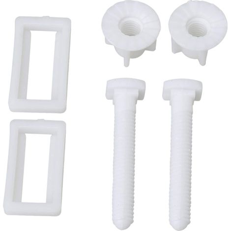 Lot de 2 charnières rectangulaires en plastique blanc pour abattant de WC (1/5)