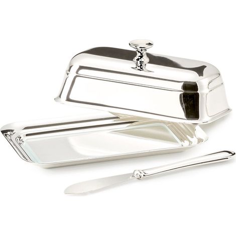 Beurrier avec Couteau pour Table de Petit-Déjeuner, Design Élégant, 8 x 13 cm - PANGIVO