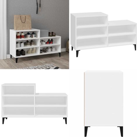 Schuhregal Weiß 102x36x60 cm Holzwerkstoff - Schuhregal - Schrank - Garderobe - Aufbewahrung - Wohnraum - Home & Living