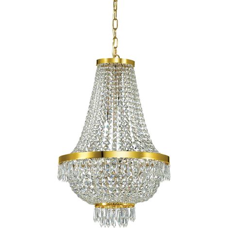 Lampadario Classico Caesar Metallo-Cristallo Oro 9 Luci G9 3W 3000K Luce Calda (1/3)