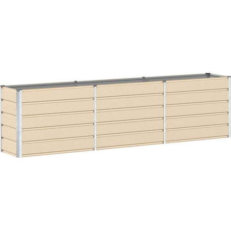 Planter Ivory 290 x 90 x 75 cm Galvanised Steel vidaXL