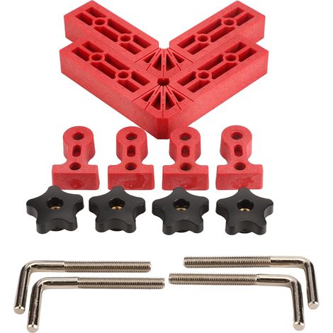 2 Pièces Équerres d'Angle à 90°, Fixation en ABS pour Travaux de Menuiserie, 120mm Rouge (1/5)