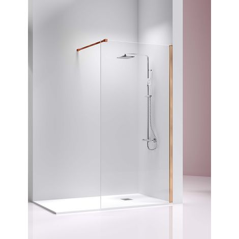 Mampara de Ducha Frontal de 1 cristal fijo - Cristal de Seguridad de 8 mm - Modelo Fresh OR (90 cm)