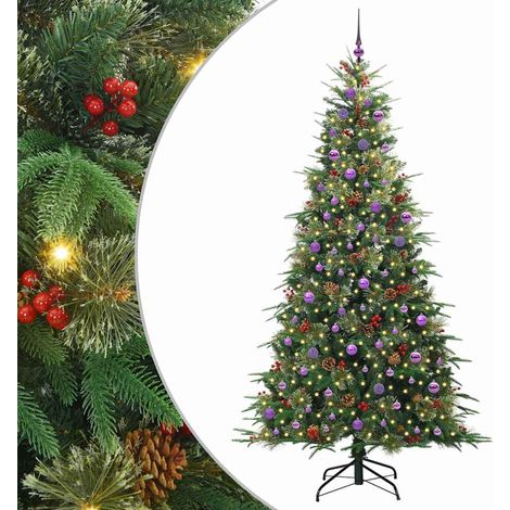 Sapin de Noël，Arbre de Noël Artificiel à Branches Articulées Vert 240 cm CFW84421 (1/5)