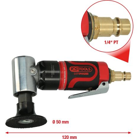 KS Tools SlimPOWER Mini-Druckluft-Schleifmaschine für große Pads, 19000 U/min